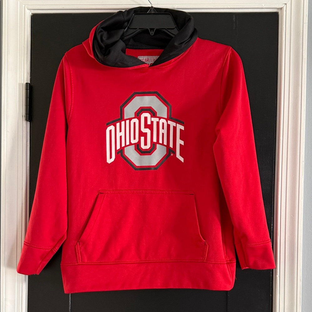 Ohio State Kids Red Hooded Sweatshirt with Front Pocket